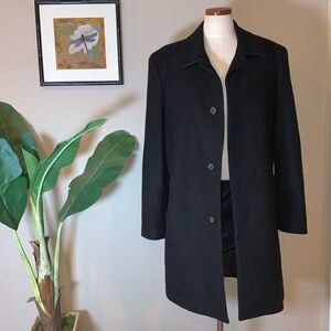 Hart Schaffner Marx Male Pilot Wool Blend Trenchcoat Overcoat, Black, Size 42L
